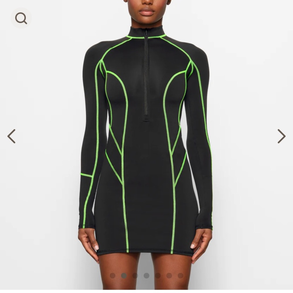 SKIMS ROSALÍA CAPSULE MOTOMAMI CONTOUR MOCK NECK MINI BRAT DRESS